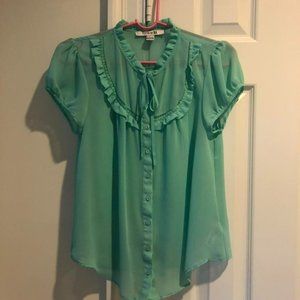 Sheer pastel mint blouse